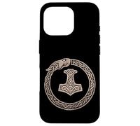 Mjölnir Surrounded by Jörmungandr, the Midgard Serpent. Case for iPhone 16 Pro