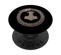 Mjölnir Surrounded by Jörmungandr, the Midgard Serpent. PopSockets Adhesive PopGrip