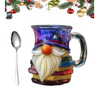 MJOYIS Ceramic 3D Book Stack Mug - Where Literature Meets Art in Your Morning Routine, 11oz Handcrafted Painted Novelty Coffee Mugs, Stained Glass Stacked Books Coffee Cup for Readers(C 315ml Glass)