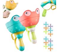 MJOYIS Flying Disk Launcher Toy, Spin and Fly Outside Toys for Kids Ages 4-8 - Manual Capture Catching Game - Toddler Chasing Toy for Boys & Girls, Lawn & Backyard Family Games with 6 Discs(2pcs b)