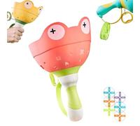 MJOYIS Flying Disk Launcher Toy, Spin and Fly Outside Toys for Kids Ages 4-8 - Manual Capture Catching Game - Toddler Chasing Toy for Boys & Girls, Lawn & Backyard Family Games with 6 Discs(Pink)