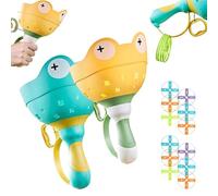 MJOYIS Flying Disk Launcher Toy, Spin and Fly Outside Toys for Kids Ages 4-8 - Manual Capture Catching Game - Toddler Chasing Toy for Boys & Girls, Lawn & Backyard Family Games with 6 Discs(2pcs a)