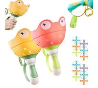 MJOYIS Flying Disk Launcher Toy, Spin and Fly Outside Toys for Kids Ages 4-8 - Manual Capture Catching Game - Toddler Chasing Toy for Boys & Girls, Lawn & Backyard Family Games with 6 Discs(2pcs c)