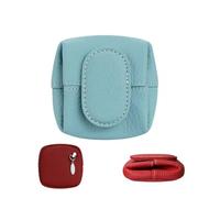 MJOYIS Mini Lychee Pattern Coin Purse, 2026 Solid Color Casual Change Wallet Pouch, Key Earphone Storage Bag for Daily Use(Flax Blue)