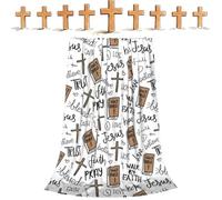 MJOYIS Wrap Yourself in Comfort and Faith - Ultra-Soft Jesus & Scripture Blanket, Christian Bible Jesus Throw Blanket, Religious Flannel Prayer Blankes for Women Cozy up with Faith(40 * 60in)