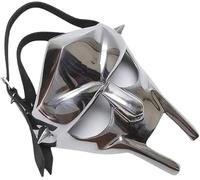 MJR Exports MF Doom Style Gladiator Helmet Face Mask with Adjustable Leather Straps | Handmade Aluminum Roman Warrior Cosplay Mask for Halloween, LARP, Costume Parties & Display Decor