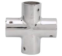 MJS015 Stainless Steel Butt Welding Cross 4 Ways Splitter Pipe Fittings Boat Accessory Silver (25MM)