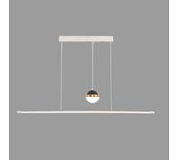 Mjsdjof 39.4" Long Linear Pendant Light, Ultra-Thin Flute Hanging Lamp, Strip Metal Suspension Lamps with Acrylic Shade, Modern LED Chandelier 14W - Dimming, Restaurant Lighting Ceiling Lights(White)