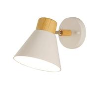 Mjsdjof Bedside Wall Light, White Metal Wall Lamp with 90° Adjustable Function, E27 Lighting Fixture, Farmhouse Decorative Wall Sconce, Modern Industrial Wall Lights for Bedroom, Hallway