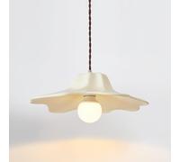Mjsdjof Beige Resin Pendant Light, Flower-Shaped Hanging Lamp, Dining Room Lighting Droplight, E27 Socket, Modern Minimalist Ceiling Lights for Kitchen Island, Living Room
