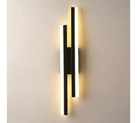 Mjsdjof Black Linear Wall Light, Geometric Metal Strip Wall Lamp, LED Wall Sconce, 360° Lighting Fixture, Bedside Wall Lights, Modern Minimalist Wall Lamps For Corridor