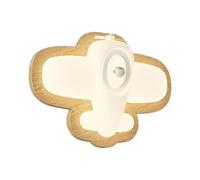Mjsdjof Cartoon Airplane Wall Sconce, Children's Room Wall Lamp, Wooden Wall Light with Acrylic Lampshade, 24W LED Wall Lamps - 3 Colors, Modern Minimalist Wall Lights for Bedside, Bedroom(Wood)