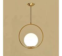 Mjsdjof Creative Globe Pendant Light, Glass Chandeliers, Milky White Earth Hanging Lamps, E27 Socket, Nordic Simple Suspension Lighting Fixtures for Bedroom, Dining Room