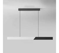 Mjsdjof Dining Room Long Pendant Light, Rectangular Metal Strip Hanging Lamp with Acrylic Shade, One Word Kitchen Island Chandelier, Modern LED Suspension Lamps, Linear Drop Lights