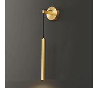 Mjsdjof Long Tube Wall Light, Copper Flute Wall Sconces, Modern 3W LED Wall Lamp, Bedside Wall Pendant Lights, Cylindrical Decorative Lighting Wall Lamps for Bedroom, 3 Color Mode