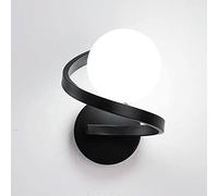 Mjsdjof Spherical Wall Lamp, Bedside Wall Light, Spiral Metal Wall Sconce with Glass Ball Lampshade, Bedroom Decorative Lighting Wall Lamps, G9 Socket, Nordic Simple Wall Lights for Living Room