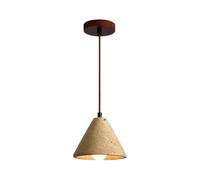 Mjsdjof Yellow Travertine Pendant Light, Tapered Stone Hanging Lamp, Dining Room Suspension Lamps, E27 Lighting Fixtures, Mini Bedside Chandelier, Modern Industrial Ceiling Lights