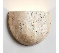 Mjsdjof Yellow Travertine Wall Lamp, Ultra-thin Stone Wall Light, Oval Bedside Wall Sconce, G9 Lighting Fixture, Living Room Decoration Wall Lamps, Modern Simplicity Wall Lights for Stairwell