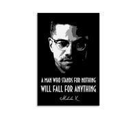MJURHAI Malcolm X Quotes Posters Aesthetic Canvas Poster Room Vintage Poster Wall Art Cover Decor for Living Room Bed Room 24x36inch(60x90cm) Unframe-style