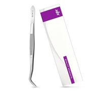 MJW 6.5" Curved Tip Stainless Steel Tweezers - Multipurpose Tool for Culinary, Craft, Sewing, and Grilling Use