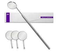 MJW Dental Mirror for Mouth with Handle Made of Stainless Steel for Teeth Cleaning, Oral Hygiene Inspection and Lash Extension Mirror Tool for Personal use (3 pcs Mirror Top)