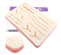 MJW Upgraded Suture Practice Pad 3 Layer 14 Pre-cut Wounds with Protective Horizontal and Vertical Mesh Layer Suture Pad for Training and Practice of Medical Veterinarian Students and Nurses