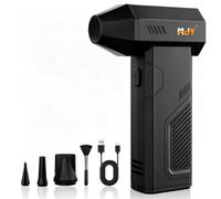 MJY Handheld 130000RPM Electric Air Duster, 4 Gear Adjustable Cordless Compressed Air Duster, Portable Rechargeable Mini Jet Fan Blower for Car, PC Cleaning, Outdoor Camping, Dust Removal & Inflation