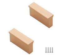 MJYDKBZ Cabinet Handles Gold Matt, 2 Pack Furniture Handle Solid Aluminum Alloy | Anodized Surface, Kitchen Door Handles Hole Centers: 16-1460mm Cupboard Handle Drawer Pulls Wardrobe Pulls 16mm/0.6in