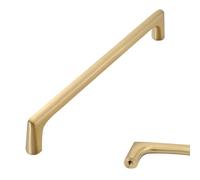 MJYDKBZ Drawer Handles 160mm Gold, 2 Pack Furniture Handle Solid Brass | Brushed Surface, Kitchen Door Handles Hole Centers: 96-192mm Cupboard Handle Cabinet Pulls Wardrobe Pulls 160mm/6.3in
