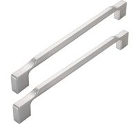 MJYDKBZ Drawer Handles, 2 Pack Furniture Pull Silver Cabinet Knobs Modern Wardrobe Handle Zinc Alloy | Brushed Surface, Kitchen Pulls Hole Spacing 192mm/7.6in Cupboard Handles with Fixing Screw