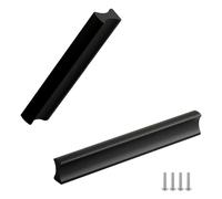 MJYDKBZ Drawer Handles Black 192mm, 2 Pack Furniture Handle Solid Aluminum Alloy | Anodized Surface, Drawer Pulls Hole Centers: 32-900mm Cabinet Door Pulls Kitchen Cupboard Handles 192mm/7.6in