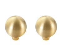 MJYDKBZ Drawer Handles Gold Matt, 2 Pack Furniture Handle Solid Brass | Brushed Surface, Kitchen Door Handles Hole Centers: 96-192mm Cupboard Handle Cabinet Pulls Wardrobe Pulls Single Hole