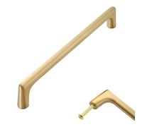 MJYDKBZ Furniture Handles 160mm Gold, 2 Pack Drawer Handle Solid Brass | Brushed Surface, Kitchen Door Handles Hole Centers: 96-192mm Cupboard Handle Cabinet Pulls Wardrobe Pulls 160mm/6.3in