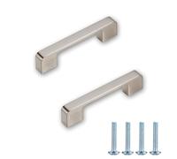 MJYDKBZ Furniture Handles, 2 Pack Drawer Knobs Brushed Cabinet Pulls Modern Wardrobe Handle Zinc Alloy | Spray Painted Finish, Kitchen Pull Hole Spacing 96mm/3.8in Cupboard Handles with Fixing Screw
