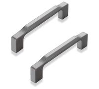 MJYDKBZ Furniture Handles, 2 Pcs Cupboard Handle Grey Kitchen Handles Modern Wardrobe Handlees Zinc Alloy | Plating Surface, Kitchen Handle Hole Centers: 96mm/3.8in Full Length: 115mm/5.4in Bedroom