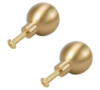 MJYDKBZ Furniture Handles Gold Matt, 2 Pack Drawer Handle Solid Brass | Brushed Surface, Kitchen Door Handles Hole Centers: 96-192mm Cupboard Handle Cabinet Pulls Wardrobe Pulls Single Hole