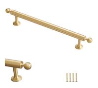 MJYDKBZ Furniture Handles Modern, 2 Pack Drawer Handle Solid Brass | Brushed Surface, Kitchen Door Handles Hole Centers: 64-320mm Cupboard Handle Cabinet Pulls Wardrobe Pulls Gold 320mm/12.5in