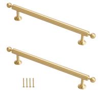 MJYDKBZ Gold Drawer Handles Modern, 2 Pack Furniture Handle Solid Brass | Brushed Surface, Kitchen Door Handles Hole Centers: 64-320mm Cupboard Handle Cabinet Pulls Wardrobe Pulls 320mm/12.5in