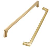 MJYDKBZ Gold Drawer Handles Modern, 2 Pack Furniture Handle Solid Brass | Brushed Surface, Kitchen Door Handles Hole Centers: 96-192mm Cupboard Handle Cabinet Pulls Wardrobe Pulls 192mm/7.6in
