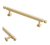 MJYDKBZ Gold Drawer Handles Modern, 2 Pack Furniture Handle Solid Brass | Brushed Surface, Kitchen Door Handles Hole Centers: 64-320mm Cupboard Handle Cabinet Pulls Wardrobe Pulls 192mm/7.6in