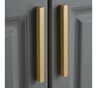 MJYDKBZ Gold Furniture Handles 320mm, 2 Pack Drawer Handle Solid Brass | Brushed Surface, Kitchen Door Handles Hole Centers: 32-850mm Cupboard Handle Cabinet Pulls Wardrobe Pulls 320mm/12.5in