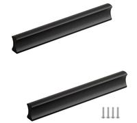 MJYDKBZ Kitchen Handles Black 192mm, 2 Pack Furniture Handle Solid Aluminum Alloy | Anodized Surface, Kitchen Cupboard Handles Hole Centers: 32-900mm Cabinet Door Pulls Drawer Pulls 192mm/7.6in