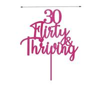 MJZFXG Wooden 30 Flirty & Thriving Cake Topper