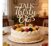 MJZFXG Wooden Talk Thirty To Me Cake Topper