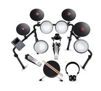 MK-0 Plus Electric Drum Set with 4 Quite Mesh Electronic Pads, 5" Kick Drum, 12 Kits and 68 Authentic Sounds, USB MIDI, Throne, Sticks, Headphones, 2 Switch pedals for Beginners