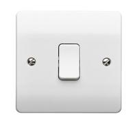 Mk 10A 2 Way 1 Gang Light Switch Gloss White