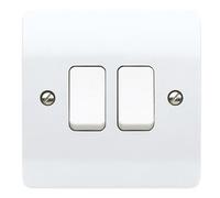 Mk 10A 2 Way 2 Gang Light Switch Gloss White