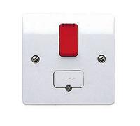 Mk 13A 1 Gang Raised Slim Profile Switched Neon Indicator Fused Connection Unit Gloss White