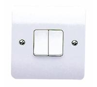 MK 2 Gang Double Lightswitch Two Way Single Pole
