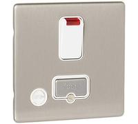 MK Aspect K24971BRCW 13A Switched Connection Unit Double Pole with Neon/Flex Outlet - Brushed Chrome